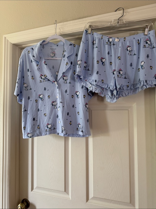 American Eagle Outfitters Other - American Eagle Outfitters Light Blue Snoopy Print Pajama Set Sz M.  Box1